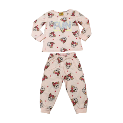 Pijama Malha Longo Feminino Estampa  Fun Brilha no Escuro 23193 - Rollu