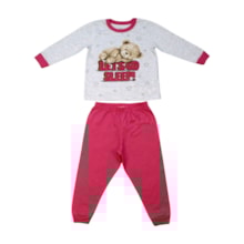 Pijama Malha Longo Feminino Estampa Urso Brilha no Escuro 46810 - Boca Grande