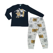 Pijama Malha Longo Masculino Estampa Ursos Brilha no Escuro 1000876 - Kyly 