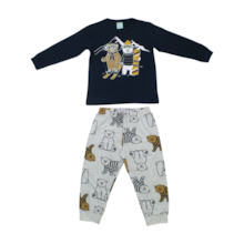 Pijama Malha Longo Masculino Estampa Ursos Brilha no Escuro 1000876 - Kyly