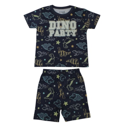 Pijama Masculino Curto Estampado Dino Brilha No Escuro 27260 - Brandili