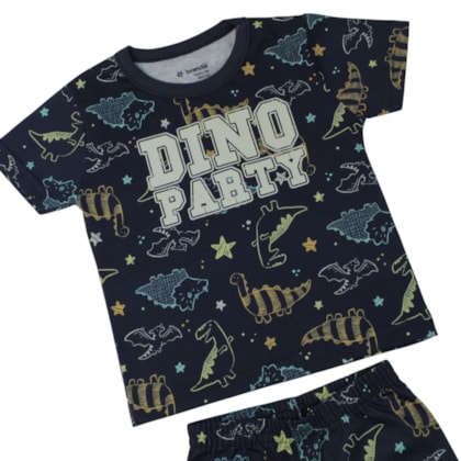 Pijama Masculino Curto Estampado Dino Brilha No Escuro 27260 - Brandili
