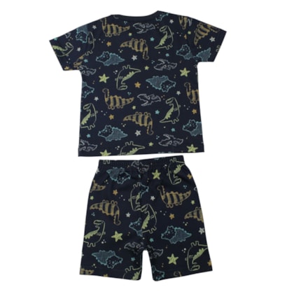 Pijama Masculino Curto Estampado Dino Brilha No Escuro 27260- Brandili