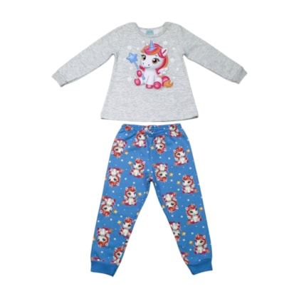 Pijama Moletom Feminino Estampa Unicórnio Brilha no Escuro 1000864 - Kyly