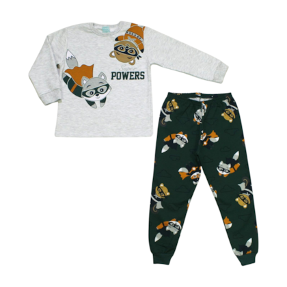 Pijama Moletom Masculino Estampa Heróis Brilha no Escuro 1000881 - Kyly 