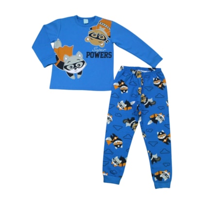 Pijama Moletom Masculino Estampa Heróis Brilha no Escuro 1000881 - Kyly
