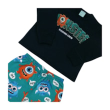 Pijama Moletom Masculino Estampado Monstro Brilha no Escuro 1001653 - Kyly