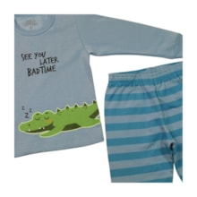 Pijama Moletom Masculio Estampa Jacaré Brilha no Escuro 9315 - Bicho Bagunça