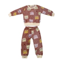 Pijama Pelúcia Feminino Estampado Bichos 8538 - Serelepe