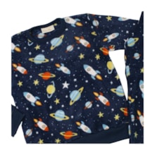Pijama Pelúcia Masculino Estampado Foguetes 8541 - Serelepe