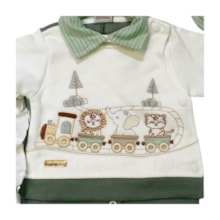 Saida Maternidade Masculina Bordada Safari 4 Peças 2386 - Pipoquinhas