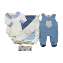 Saida Maternidade Masculina Bordado Cavalinho 4 Peças 2384 - Pipoquinhas