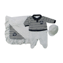Saida Maternidade Masculina Suedine Bordada 83 e Listrado - 7080 - Bicho Molhado
