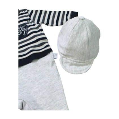 Saida Maternidade Masculina Suedine Bordada 83 e Listrado - 7080 - Bicho Molhado
