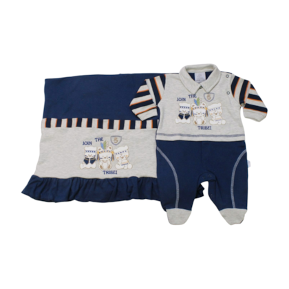 Saida Maternidade Masculina Suedine Bordada Brasão - 7894 - Bicho Molhado
