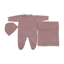 Saida Maternidade Tricô Feminina Trabalhada 3 Peças 2503006 - Club Colors