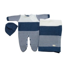 Saida Maternidade Tricô Masculina Trabalhada 3 Peças 2503003 - Club Colors