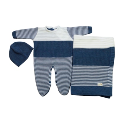 Saida Maternidade Tricô Masculina Trabalhada 3 Peças 2503003 - Club Colors