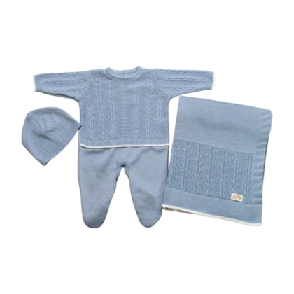 Saida Maternidade Tricô Masculina Trabalhada 3 Peças 2503008 - Club Colors