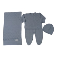 Saida Maternidade Tricô Trabalhada Masculina Victor 3 Peças 2603002 - Club Colors