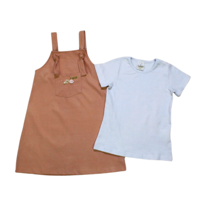 Salopete Bordada e Blusa Cotton 2 Peças 21733 - Alekids