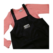 Salopete Couro com Blusa 2 Peças 23314 - Two Colors 