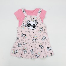 Salopete Estampa Panda com Blusa 2 Peças 211198 - Elian