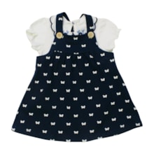 Salopete Estampada Borboletas e Body 2 Peças 2001110 - Milon 