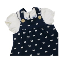 Salopete Estampada Borboletas e Body 2 Peças 2001110 - Milon 