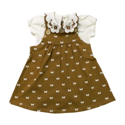 Salopete Estampada Borboletas e Body 2 Peças 2001110 - Milon