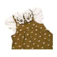 Salopete Estampada Borboletas e Body 2 Peças 2001110 - Milon