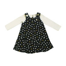 Salopete Estampada Corações com Blusa Manga Longa 2 Peças 2000754 - Milon 