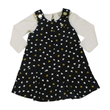 Salopete Estampada Corações com Blusa Manga Longa 2 Peças 2000754 - Milon 