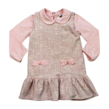 Salopete Tweed com Blusa Laços 34400019 - Aconchego do Bebê