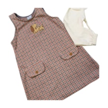 Salopete Tweed Dog e Blusa Manga Longa  2 Peças 34027 - Iaze