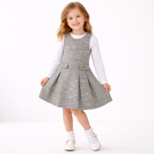 Salopete Tweed Laço com Blusa 2 Peças 37329 - Angerô