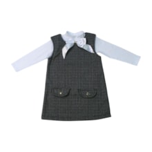 Salopete Xadrez com Blusa Manga Longa 2 peças 9781 - Time kids