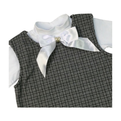 Salopete Xadrez com Blusa Manga Longa 2 peças 9781 - Time kids