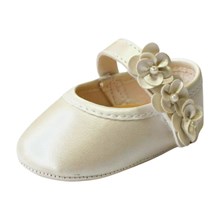 Sapato Batizado Feminino Laço com Flores 110015 - Pimpolho