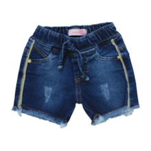 Shorts Jeans com Elástico e Barra Desfiada 2540 - Escapade 