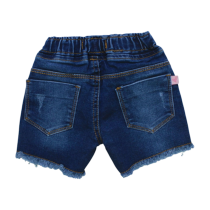 Shorts Jeans com Elástico e Barra Desfiada 2540 - Escapade 