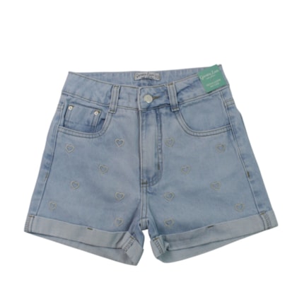 Shorts Jeans Coração Bordado 5405 - Garota Lua