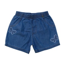 Shorts Jeans Feminino Bordado Borboleta 12050 - Tiny Joy