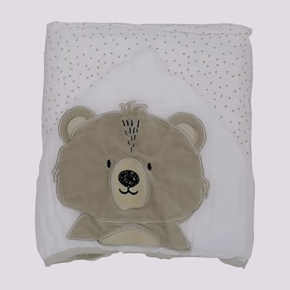 Toalha de Banho Fralda com Bordado Urso Ted 1923 - Papi