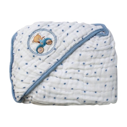 Toalha de Banho Soft com Capuz Bolinha 76121 - Bublim Sonhos