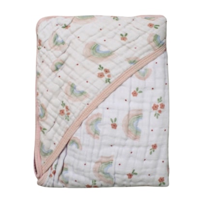 Toalha Fralda de Banho com Capuz e Estampas Sortidas 80cm x 80cm 1920 - Papi