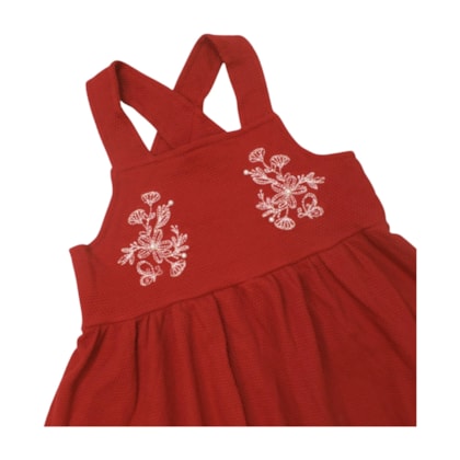 Vestido Alça com Bordado Flores 37242 - Angerô