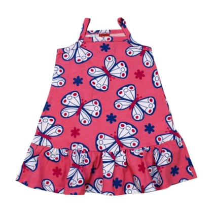 Vestido Alça Estampa Borboleta 1001460 - Kyly