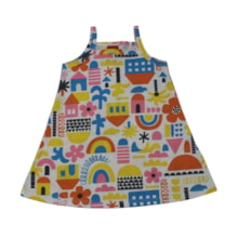 Vestido Alça Estampado Casinhas 1001800 - Kyly