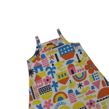 Vestido Alça Estampado Casinhas 1001800 - Kyly